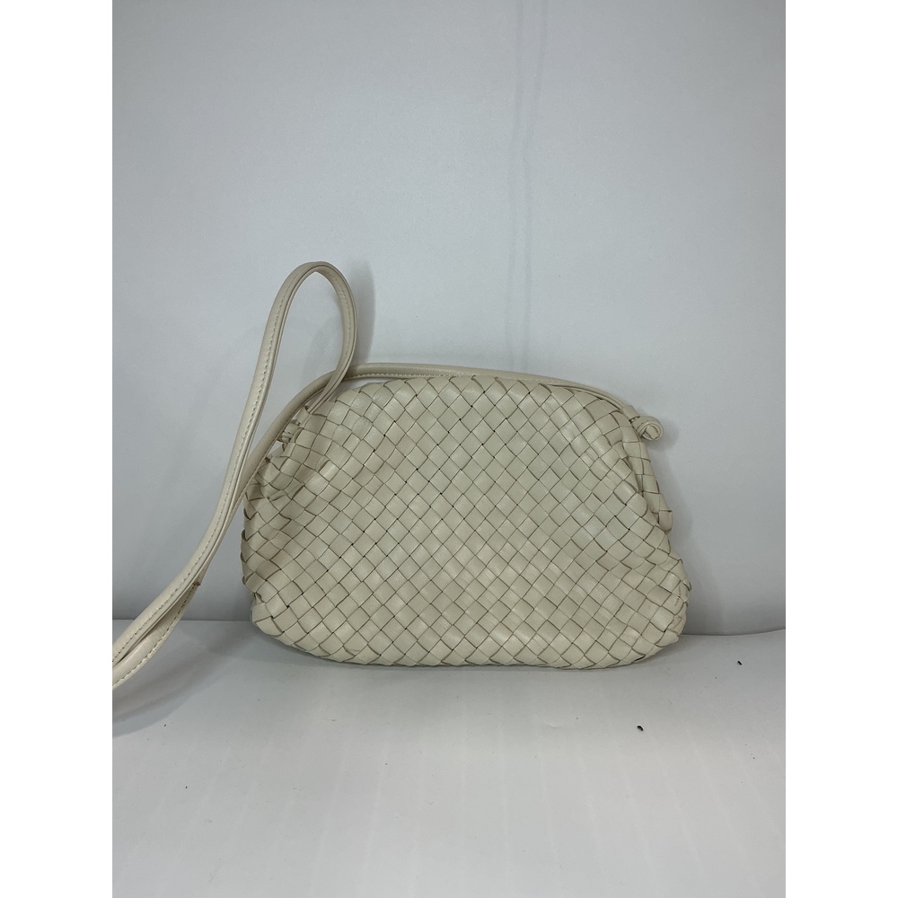 Italian Leather Handwoven Pouch Crossbody Clutch